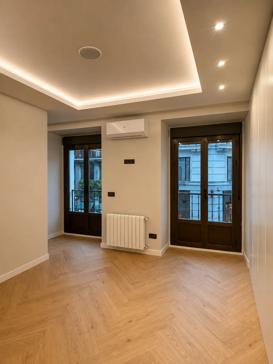 Estancia con foseado LED y balconeras